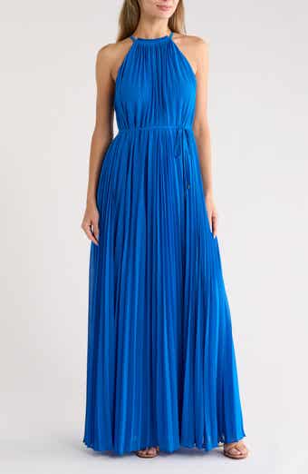 Helyos Pleated Maxi Halter Dress