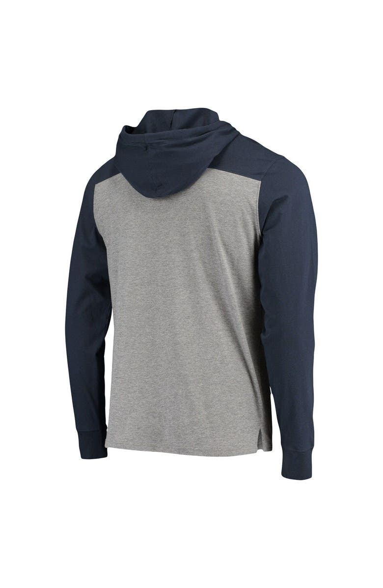 '47 Men's '47 Heathered Gray/Blue Seattle Seahawks Franklin Wooster Long Sleeve Hoodie T-Shirt, Alternate, color, Heather Gray