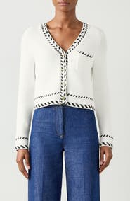 LK Bennett River Boxy Cotton Blend Cardigan