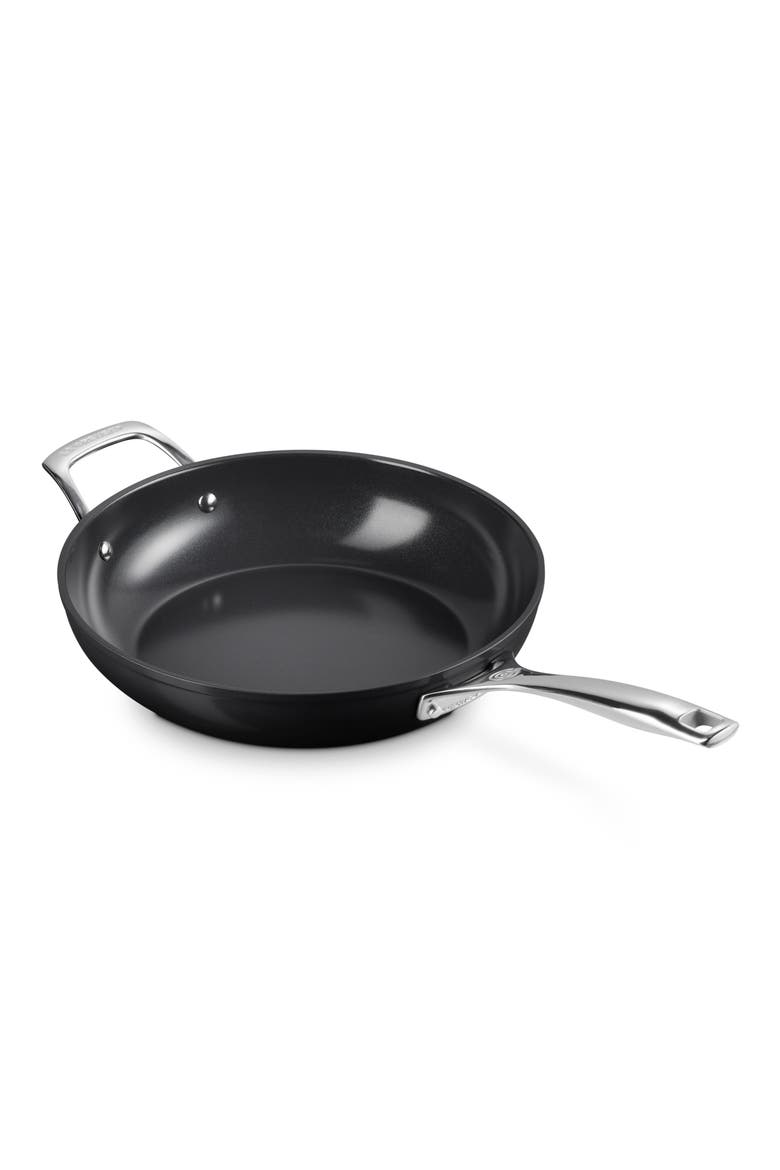 Essential Nonstick Ceramic 12-Inch Deep Fry Pan, Alternate, color, BLACK/ SILVER