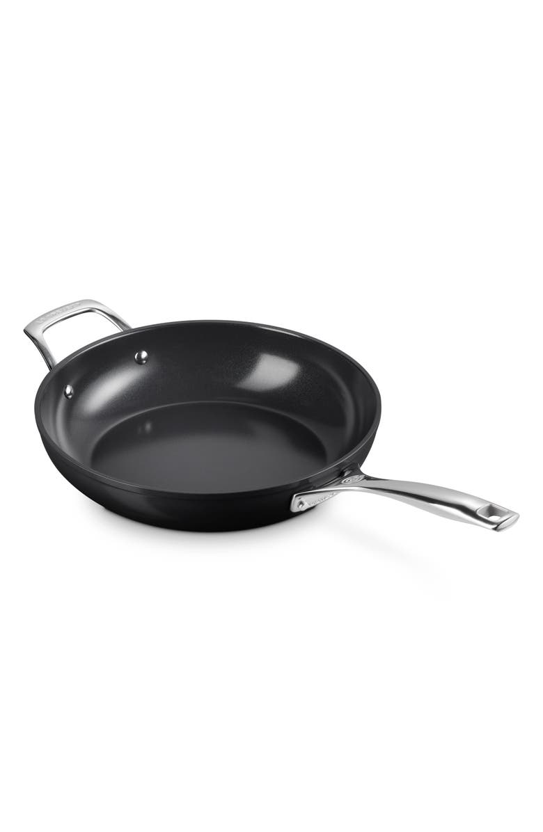 Le Creuset Essential Nonstick Ceramic 12-Inch Deep Fry Pan, Alternate, color, Black/ Silver