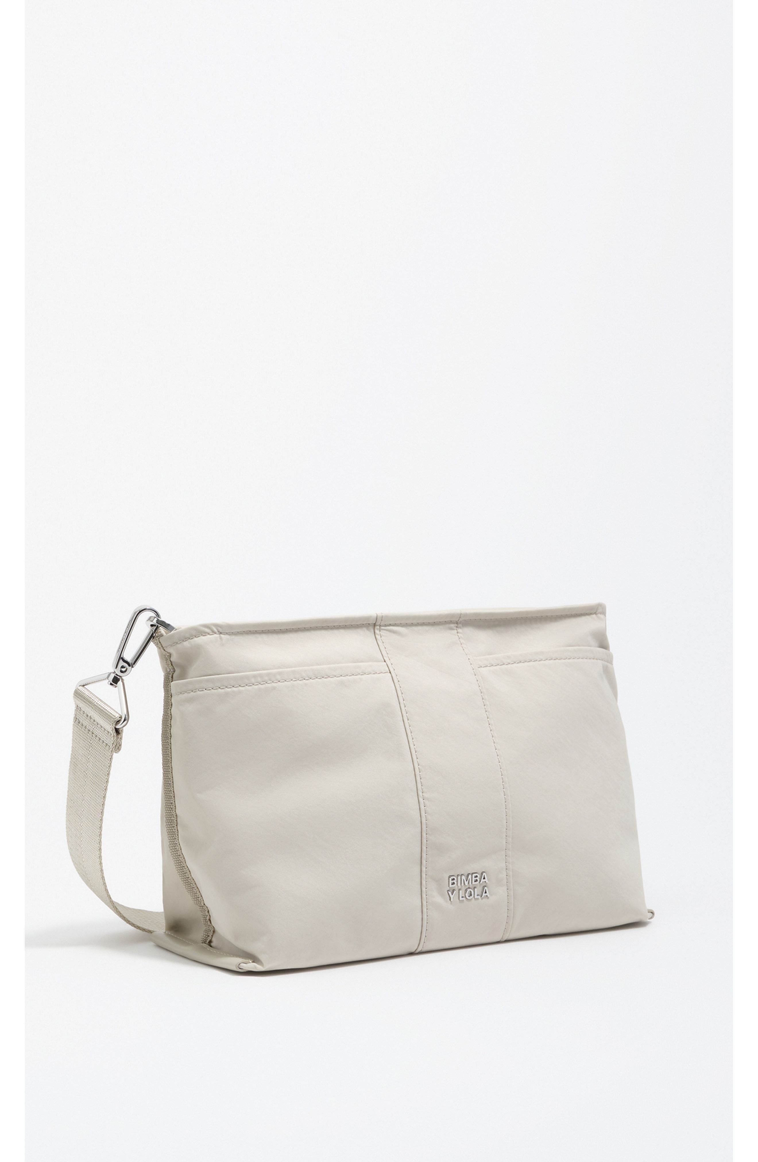 Bimba y Lola Medium Nylon Trapezium Make-Up Case, Main, color, Stonewhite