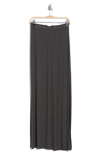Go Couture Slit Maxi Skirt In Charcoal
