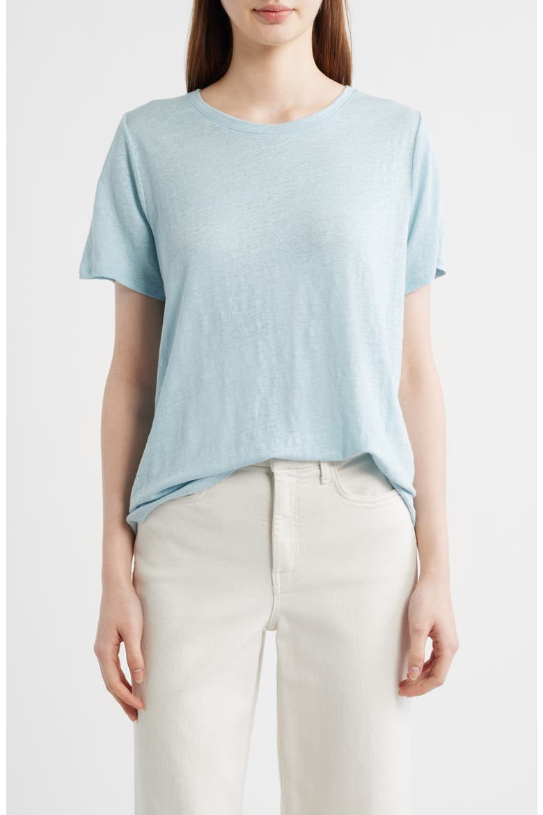 Organic Linen Crewneck T-Shirt, Main, color, BREZE
