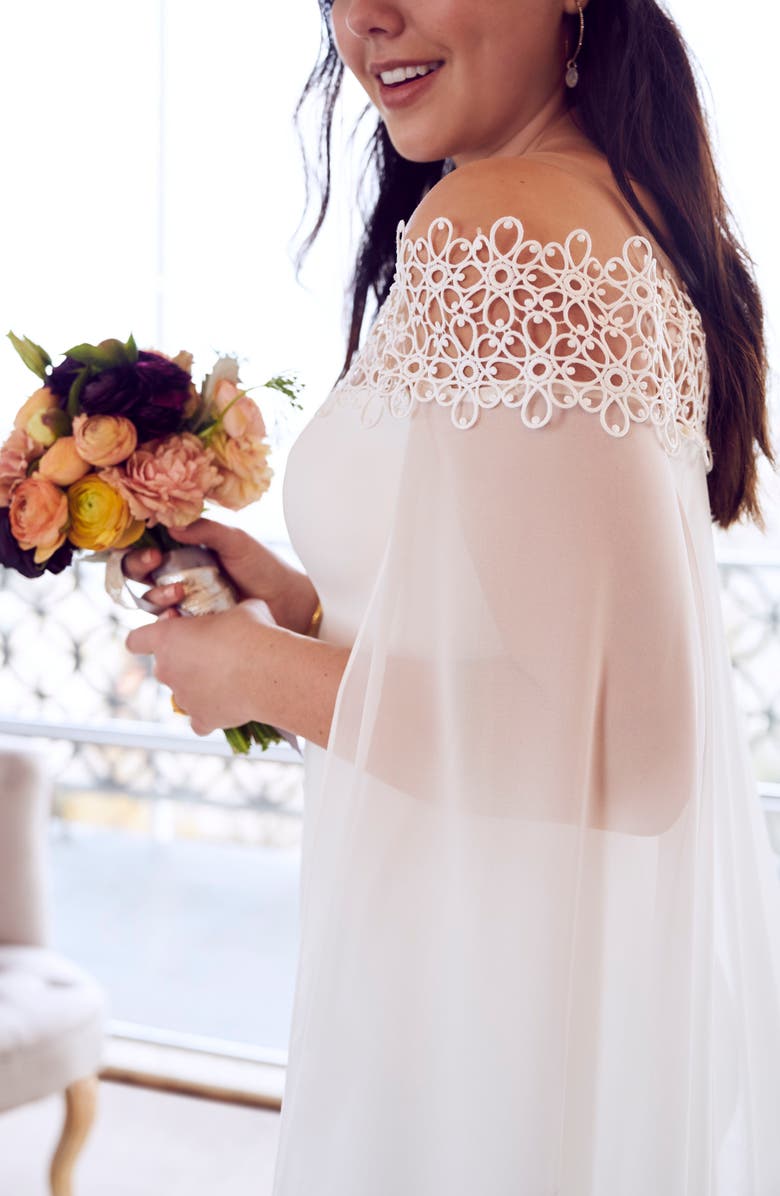 Ines by Ines Di Santo Danica Off the Shoulder Gown with Cape, Alternate, color, 