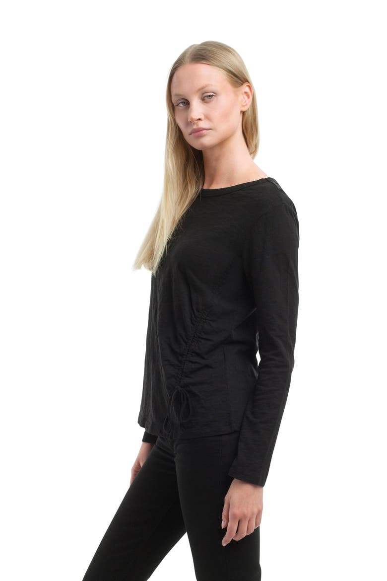 Long Sleeve Ruched Side, Alternate, color, Black