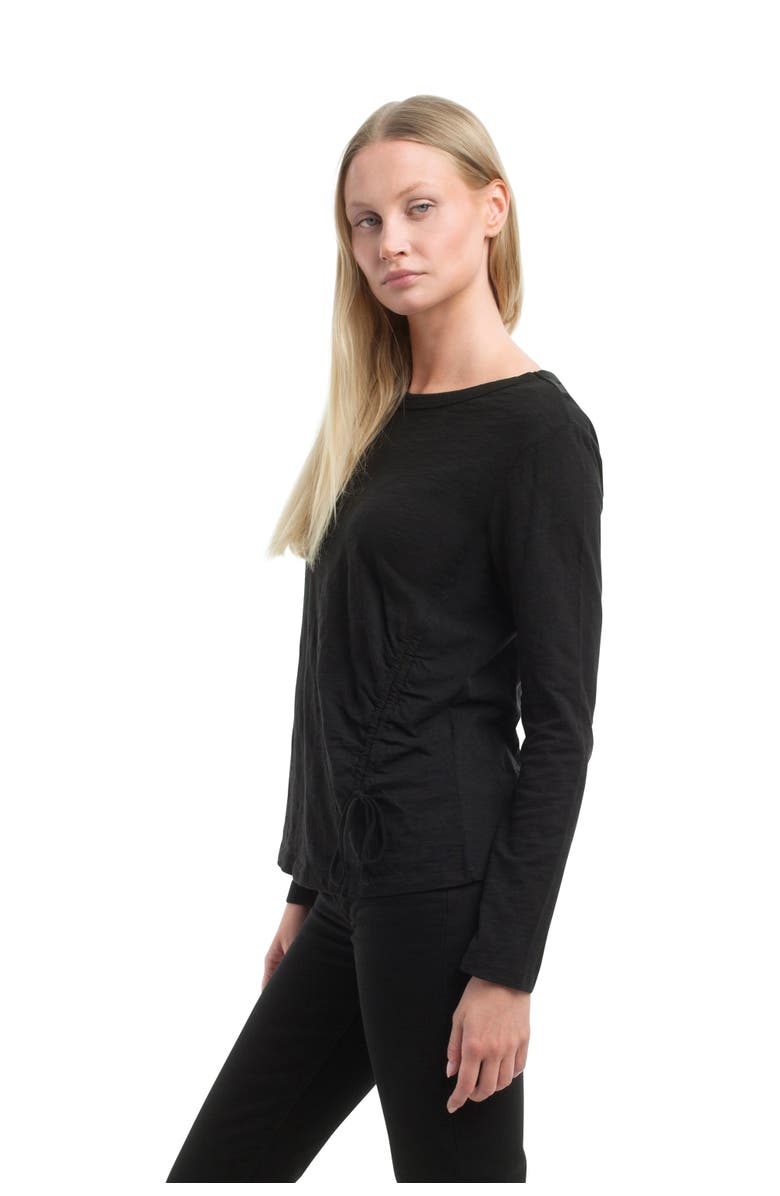 WILT Clothing Long Sleeve Ruched Side, Alternate, color, Black