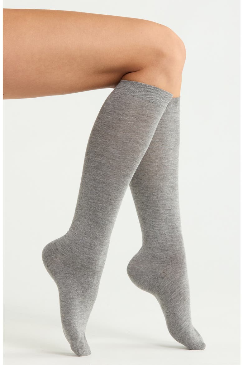 Assorted 2-Pack Everyday Flat Knit Knee High Socks, Main, color, OATMEAL MULTI PK