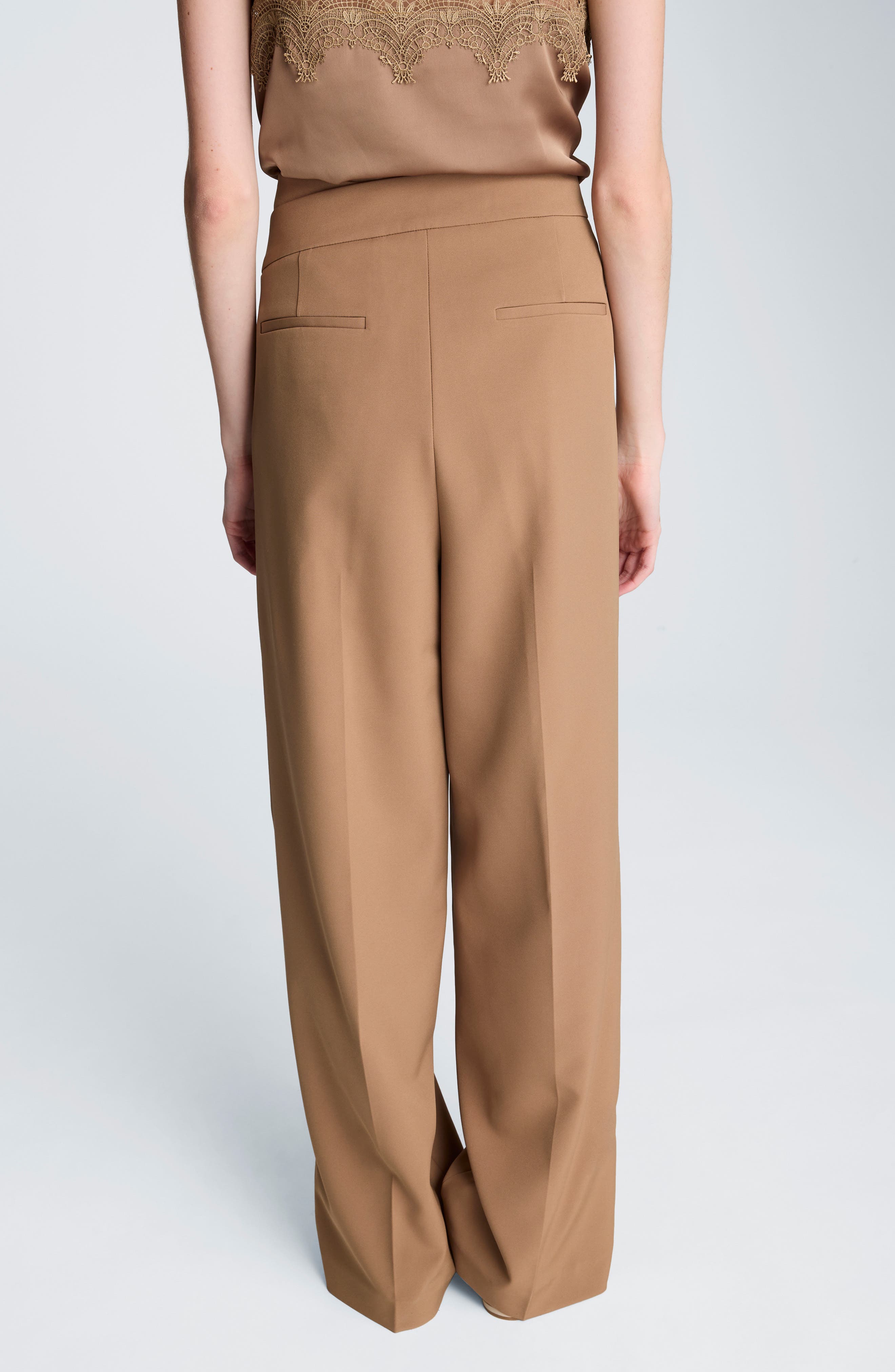 Pleated Mid Rise Wide Leg Pants - image 2