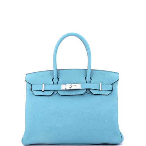 Birkin Handbag Blue Togo with Palladium Hardware 30