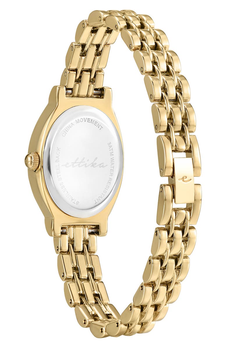 Ettika Classic Oval Dial Two-Tone Bracelet Watch, Alternate, color, Black And Gold