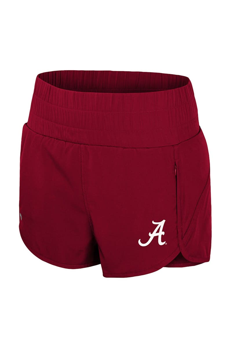 COLOSSEUM Women's Colosseum Crimson Alabama Crimson Tide Stop By Smocked High Waist Shorts, Alternate, color, 