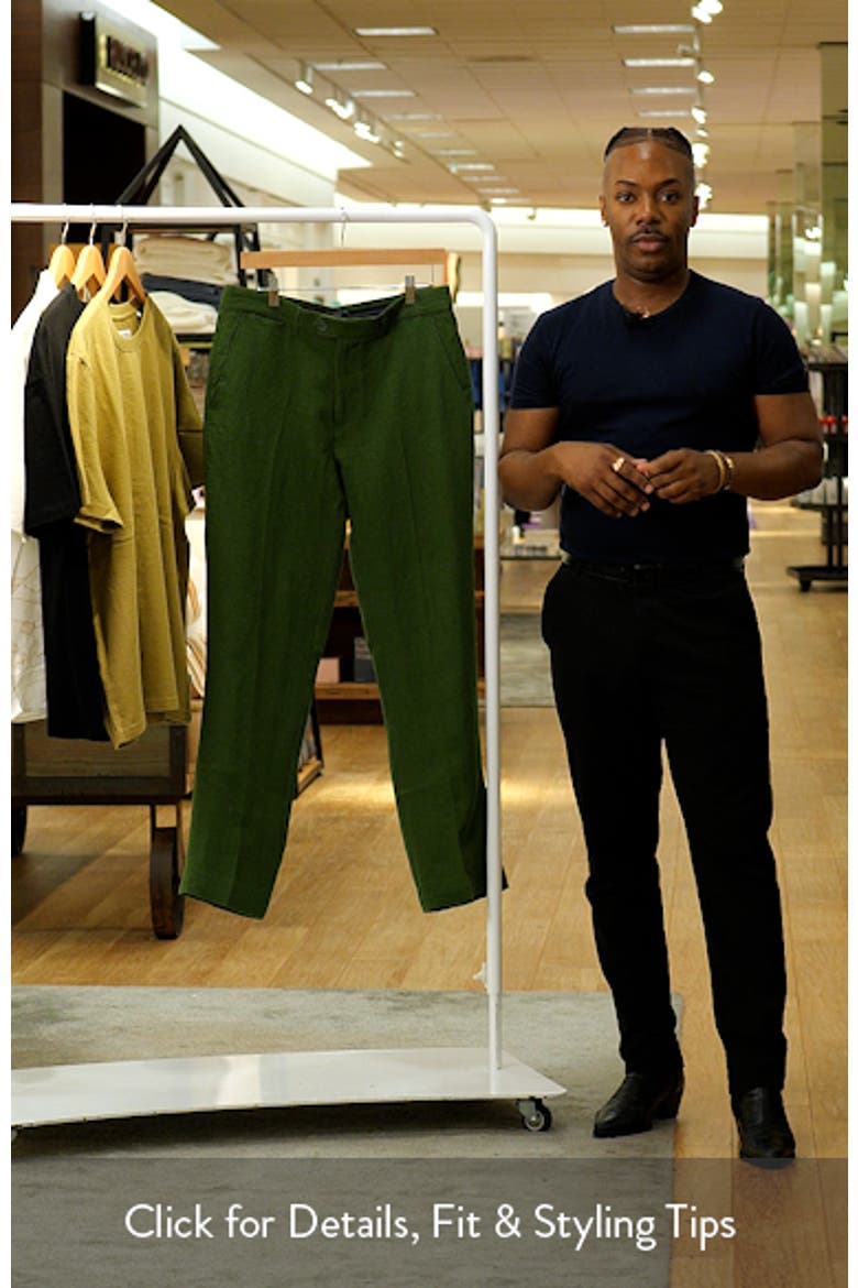 Flat Front Linen Chinos video