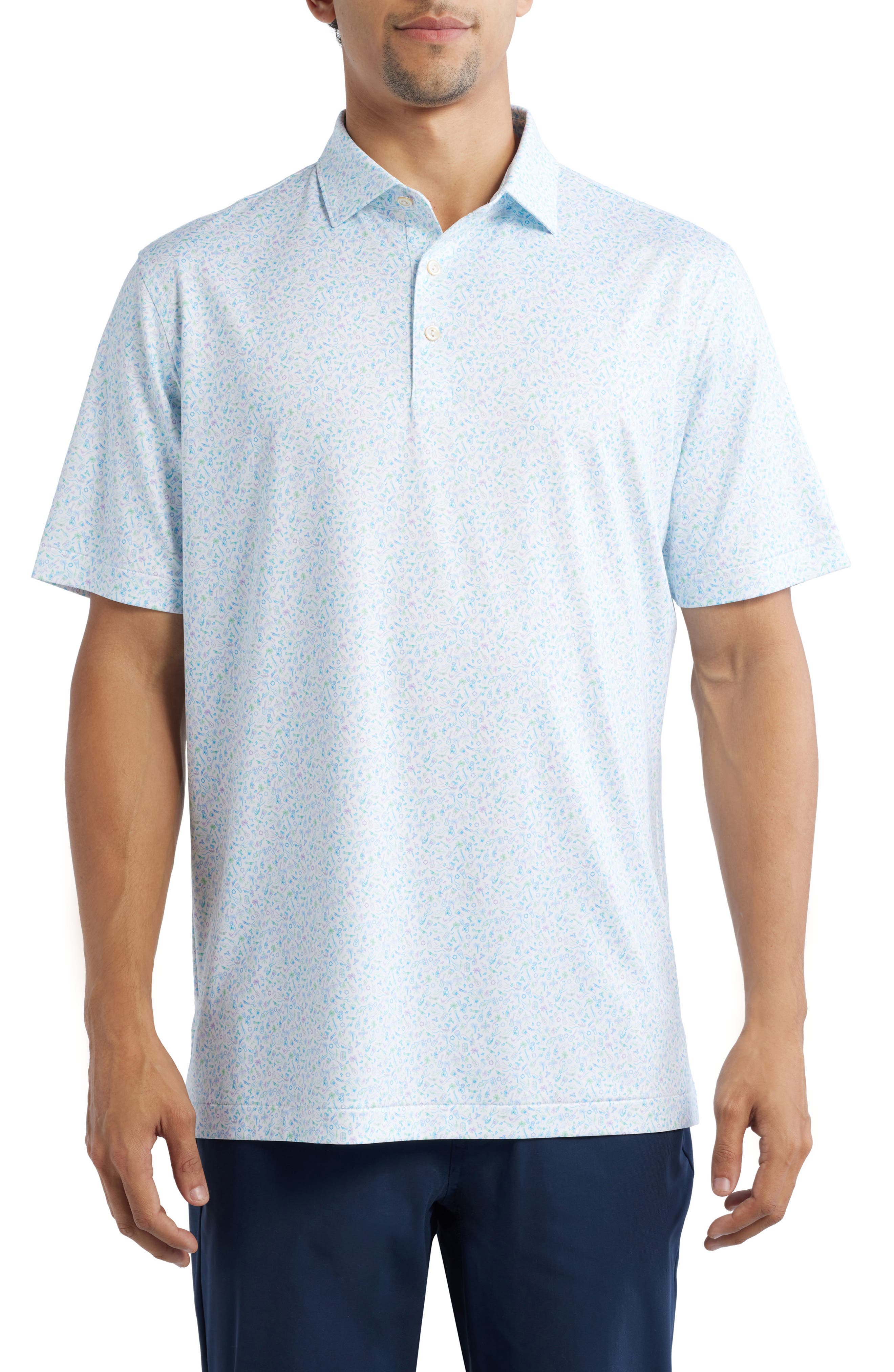 Peter Millar Island Jammin' Party Print Performance Jersey Polo