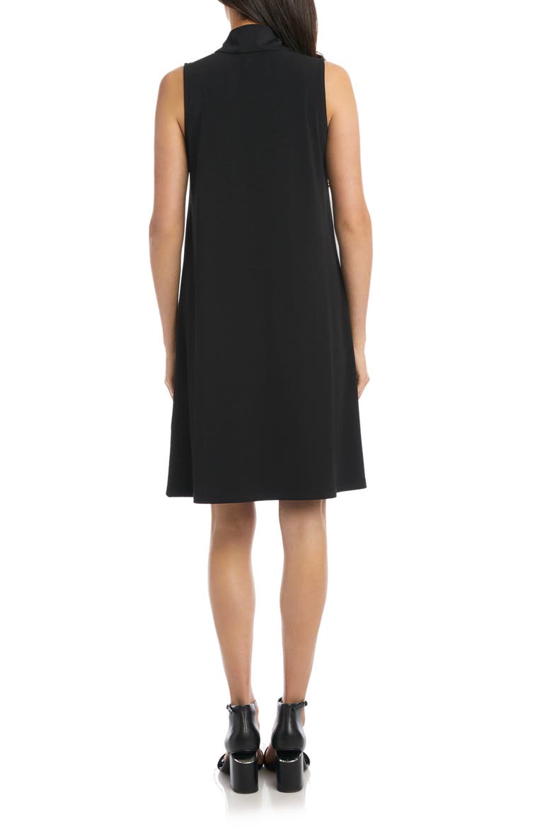 Travel Jersey Half Zip Shift Dress, Alternate, color, BLACK