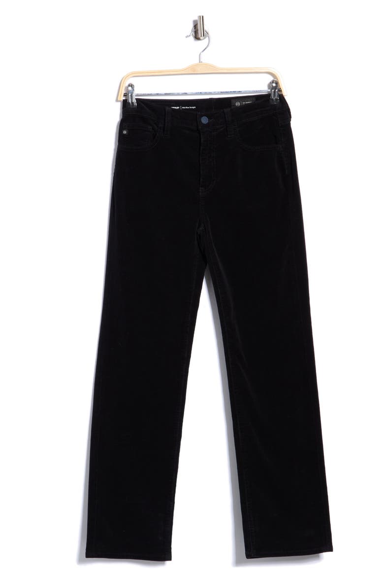 Brinley Mid Rise Straight Leg Corduroy Pants, Main, color, SUPER BLACK