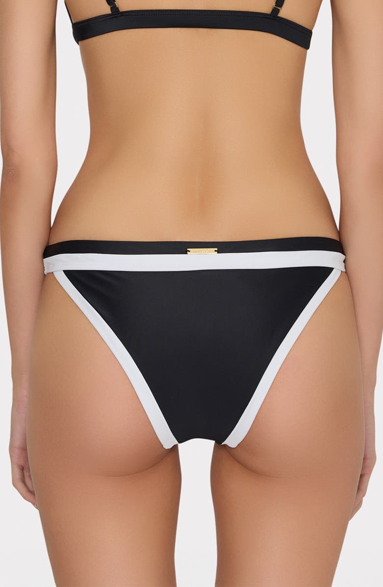 Milly Positano Colorblock Hipster Bikini Bottoms, Alternate, color, Black Multi