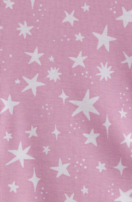 Nordstrom Kids' Print Rib Two-piece Pajamas In Pink