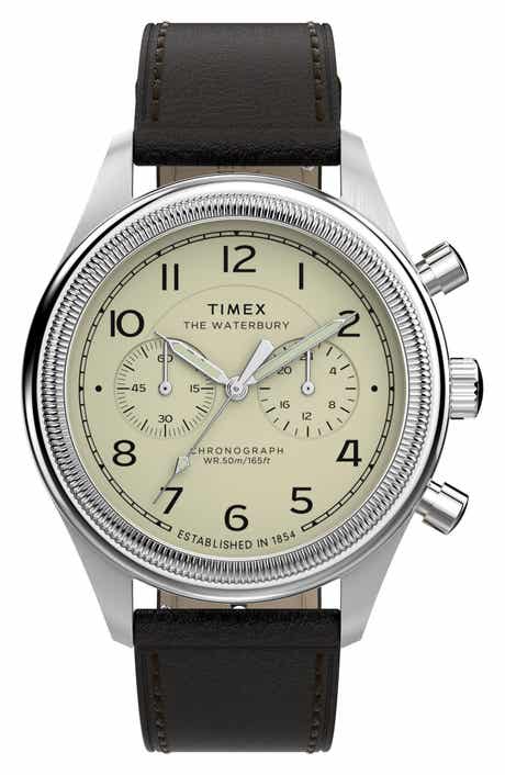 Waterbury Metropolitan Chronograph Leather Strap Watch, 41mm