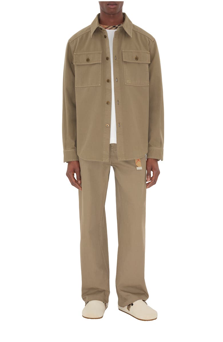 Burberry Cotton Overshirt, Main, color, Quill