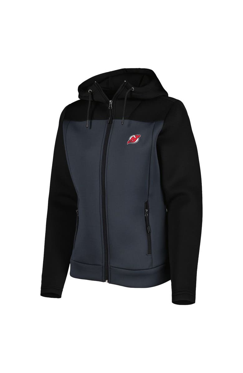 ANTIGUA Women's Antigua Black/Gray New Jersey Devils Protect Full-Zip Jacket, Alternate, color,
