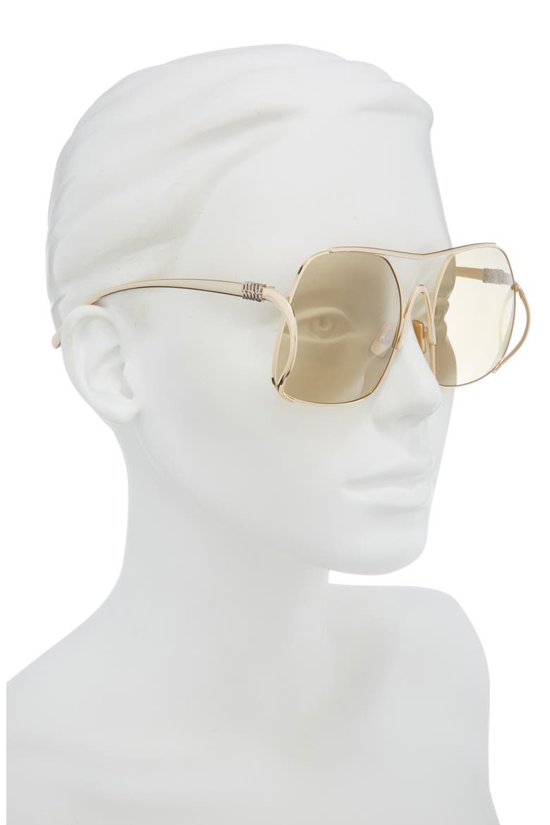 57mm Square Sunglasses, Alternate, color, GOLD / YELLOW