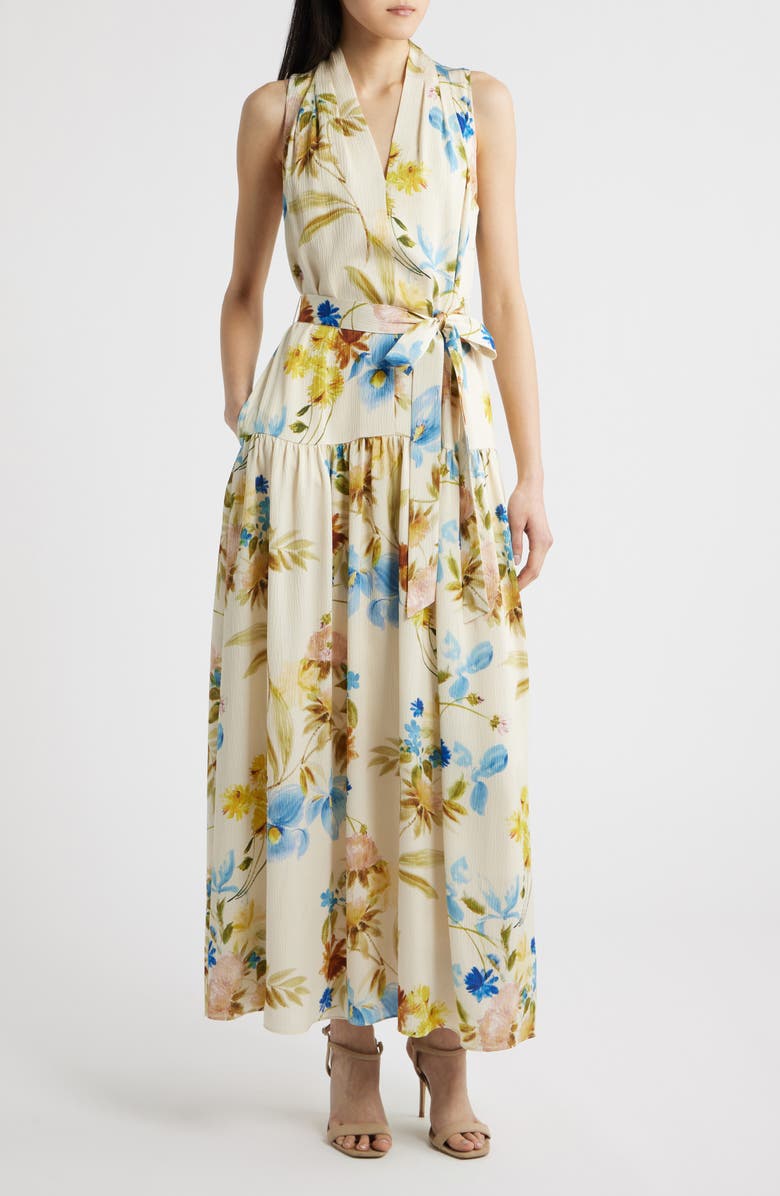 KOBI HALPERIN Violet Print Sleeveless Maxi Dress, Alternate, color, 