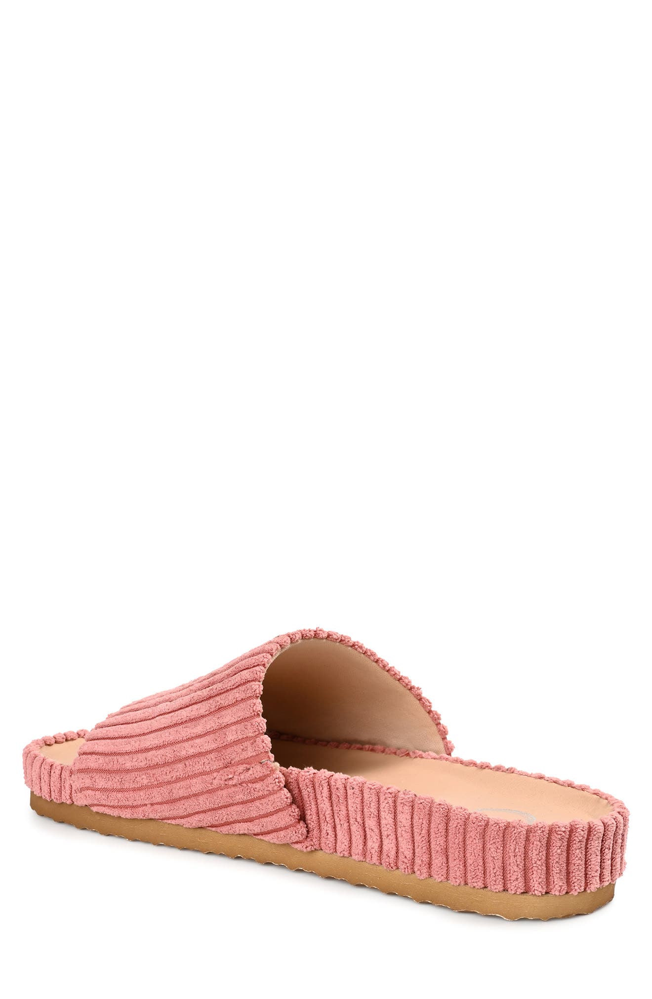 Aveline Ribbed Slide Slipper, Alternate, color, CLAY
