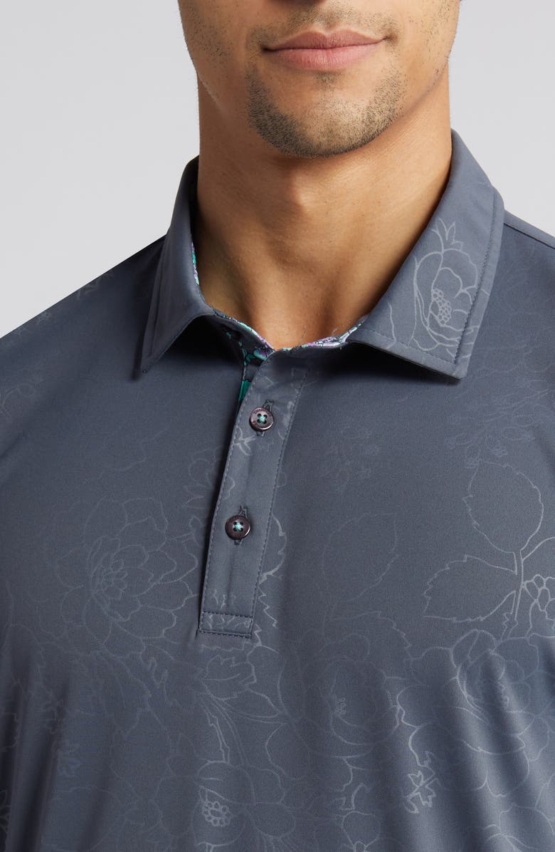 Swannies Lingmerth Floral Golf Polo, Alternate, color, Graphite