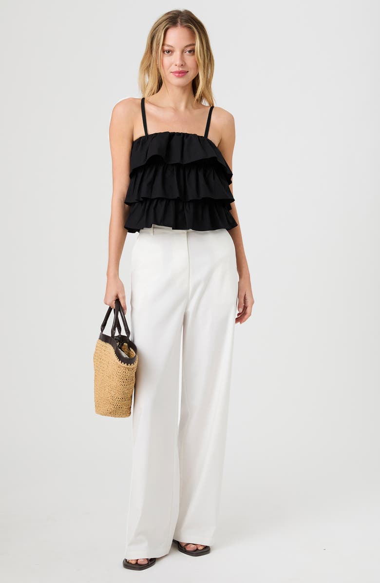 French Connection Aimee Ruffle Cotton Camisole, Alternate, color,