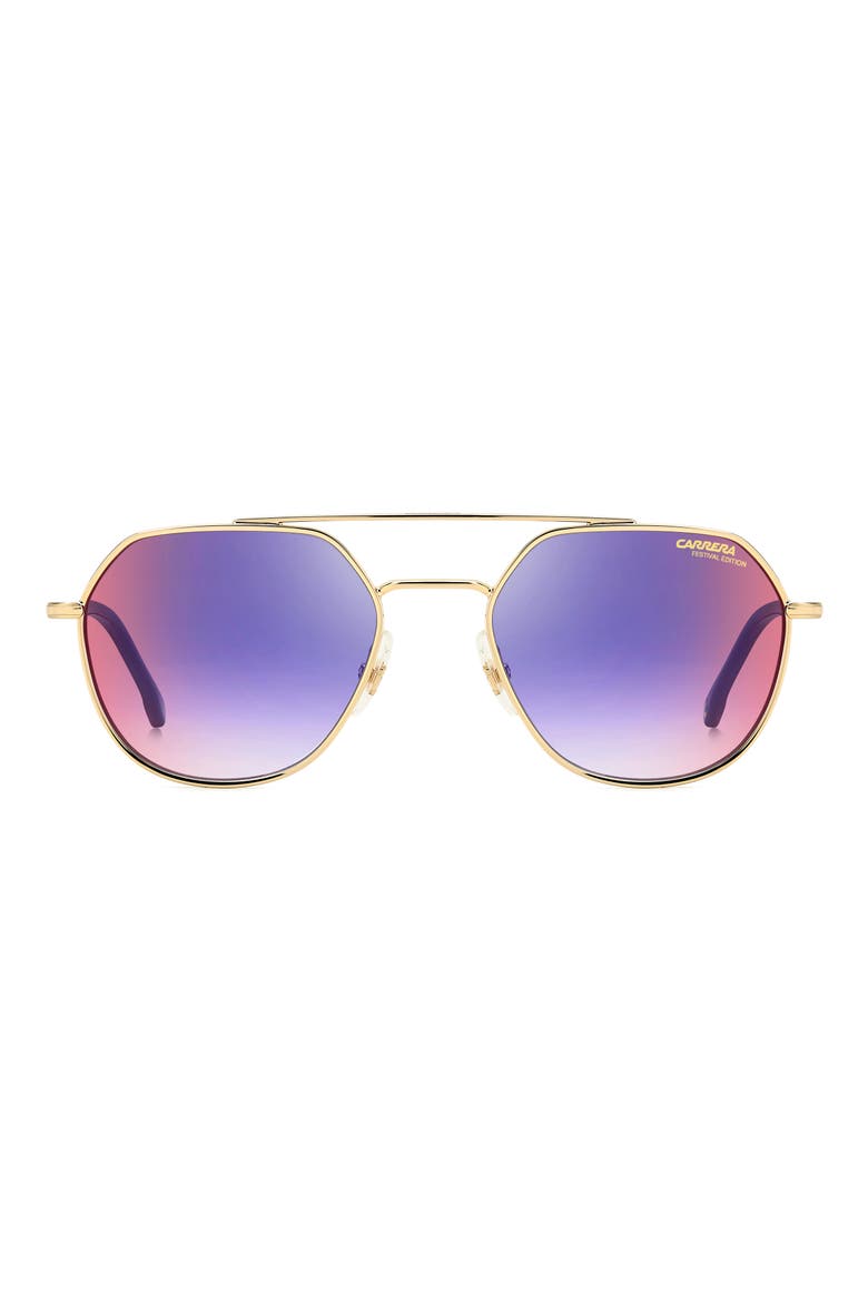 53mm Gradient Round Sunglasses, Main, color, BLACK GOLD B/ BLUE SF RED