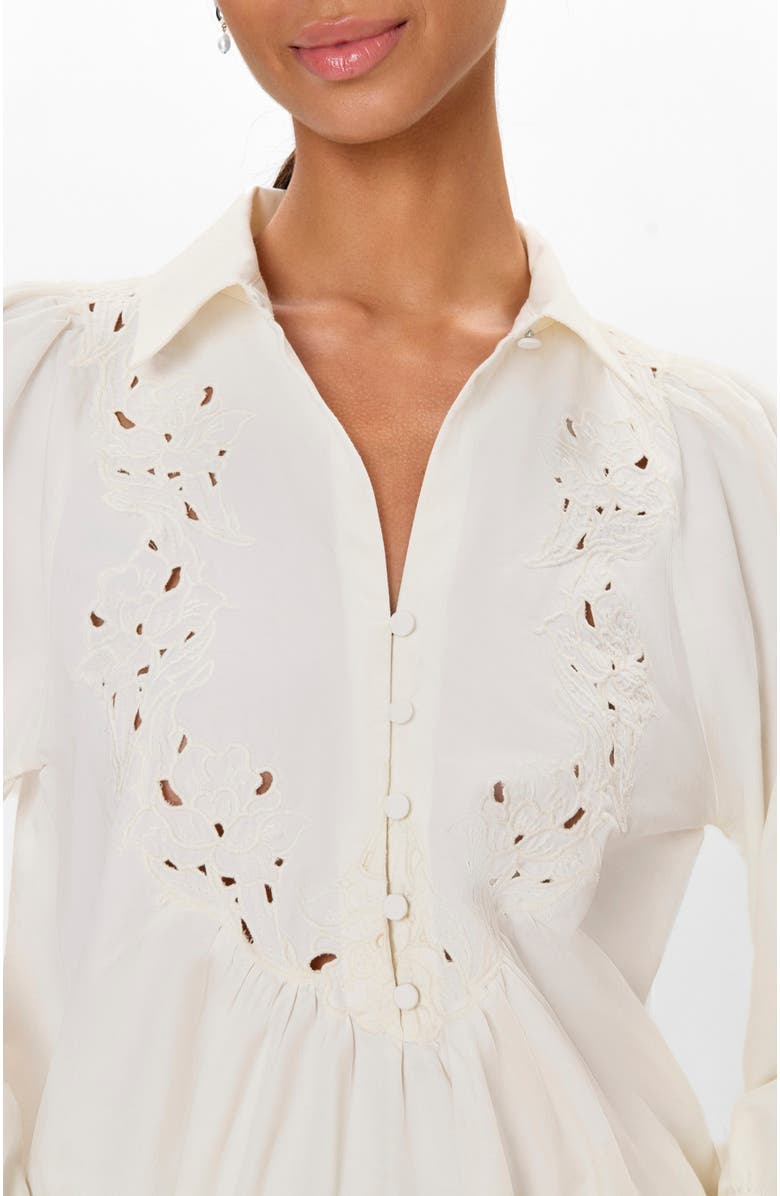 Rebecca Taylor Rachelle Pop Over Blouse, Alternate, color, Ivory