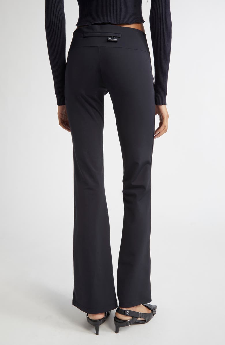 Courrèges Low Rise Scuba Knit Bootcut Pants, Alternate, color, Black