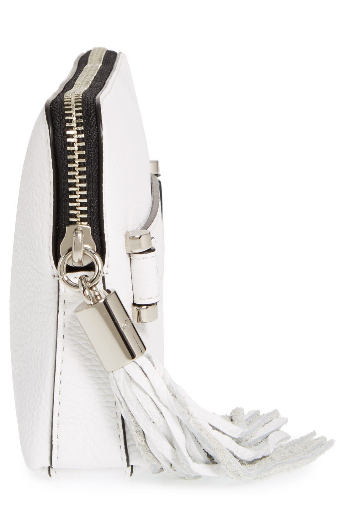 'Astor' Pebbled Leather Clutch, Alternate, color, WHITE