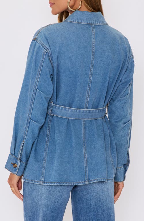 Vici Collection Blair Belted Denim Jacket In Multi