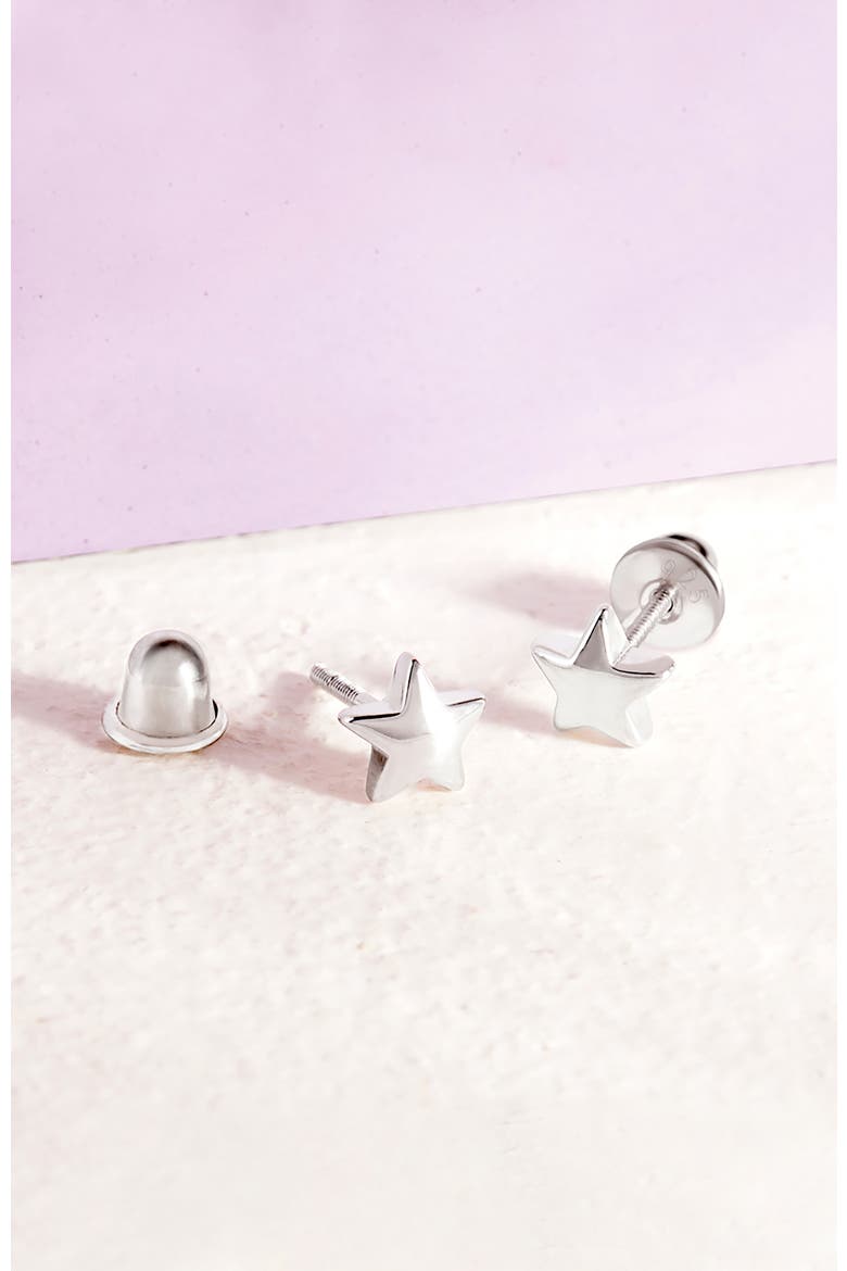 Classic Polished Star Earrings, Alternate, color, Silver
