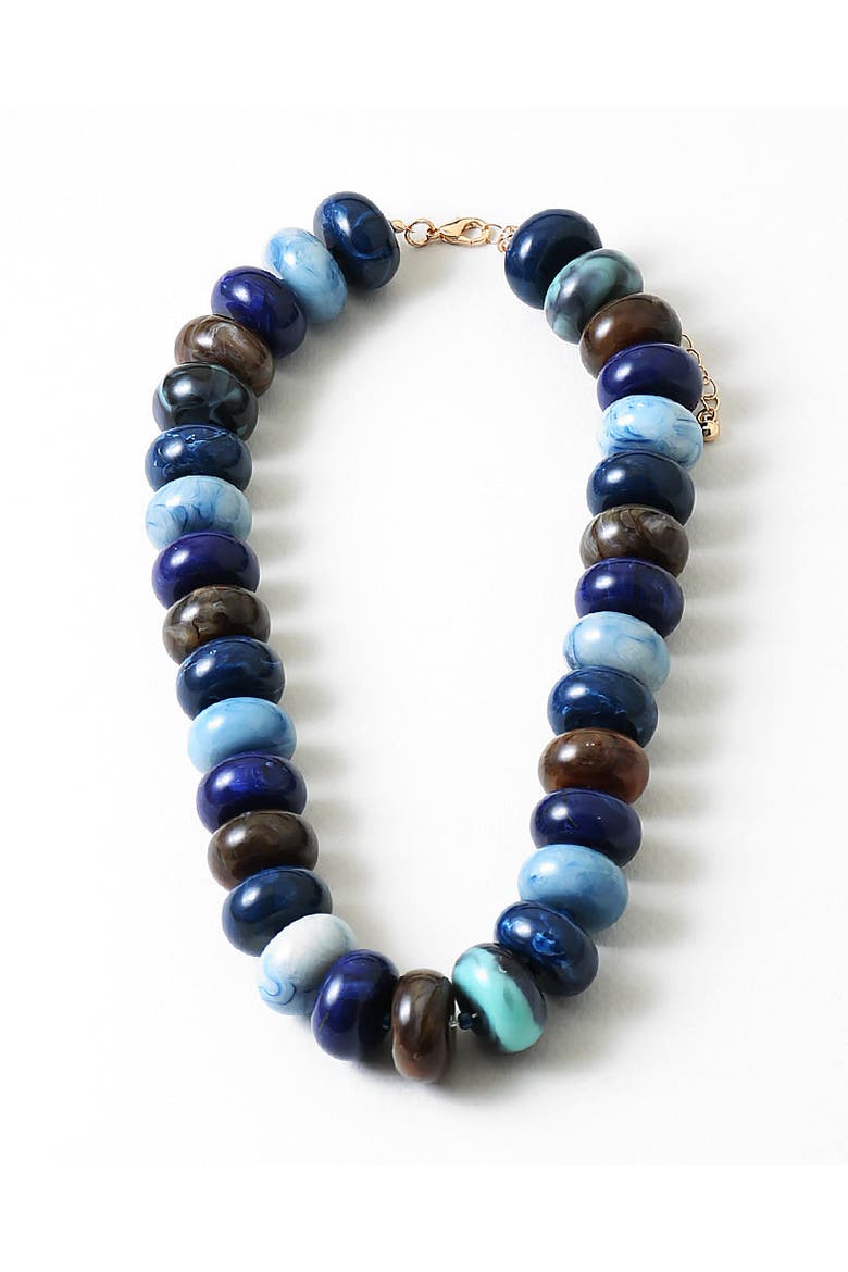 Blue Note Beaded Necklace, Main, color, Blue