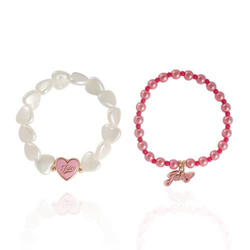 Juicy Couture Kids Kids Pink & White Bracelet Duo In Pink