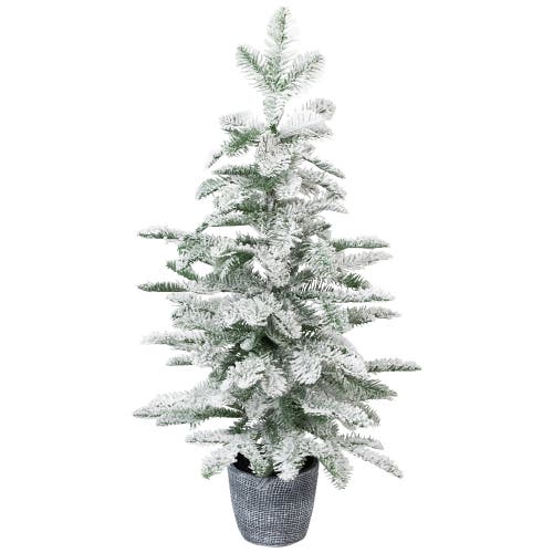 Northlight Flocked Pine Potted Artificial Christmas Tree In Green