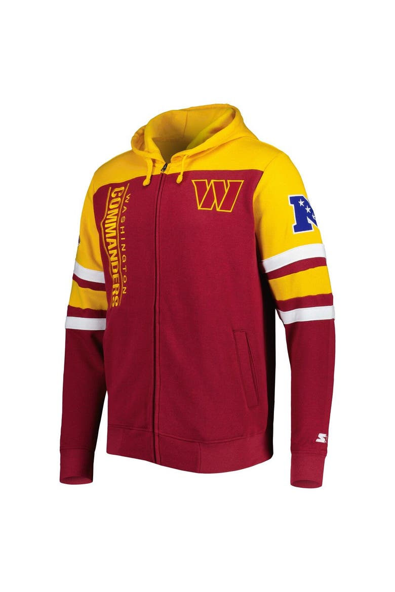 Men's Starter Burgundy Washington Commanders Extreme Full-Zip Hoodie Jacket, Alternate, color, Burgundy