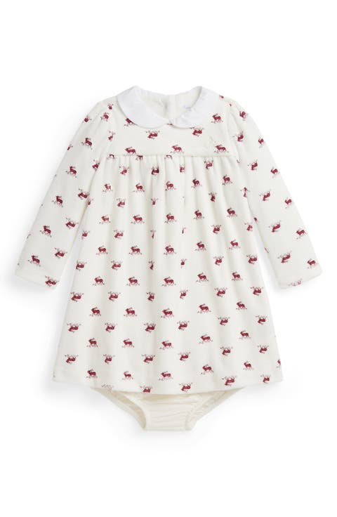 Reindeer Print Dress & Bloomers (Baby)