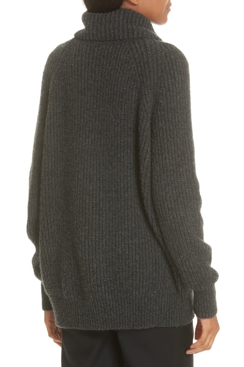 Anitra Rib Knit Turtleneck Sweater, Alternate, color, CHARCOAL