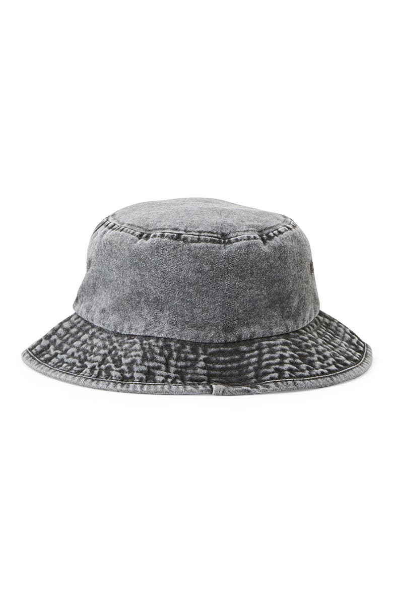 Slant Denim Bucket Hat, Alternate, color, WASHED BLACK