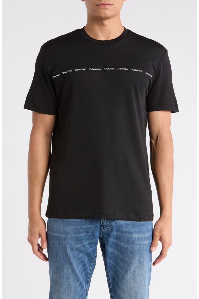 Logo Tape Performance T-Shirt, Main, color, BLACK
