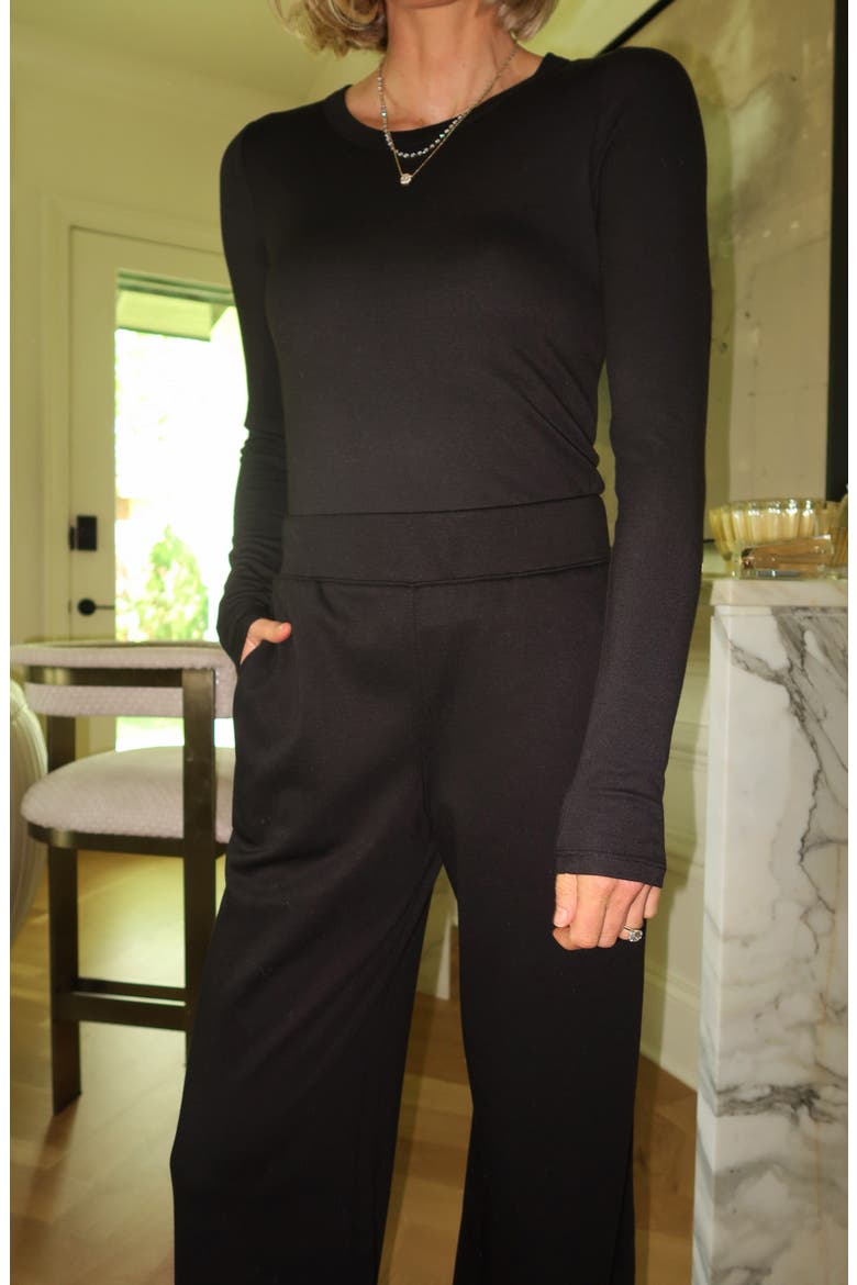 x @cellajaneblog Long Sleeve Layering T-Shirt, Alternate, color, BLACK