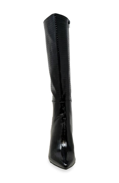 Chase & Chloe Chase And Chloe Croc Embossed Knee High Boot In Animal Print
