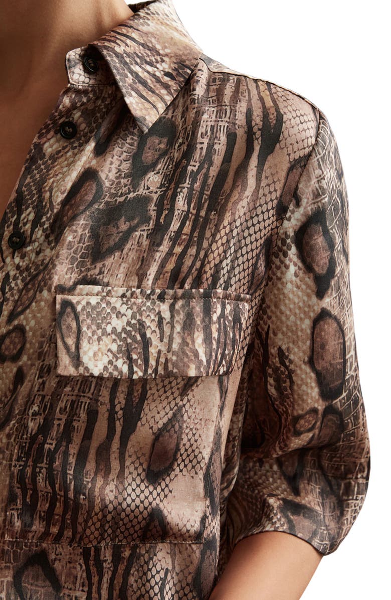 Reiss Maya Snake Print Button-Up Shirt, Alternate, color, 