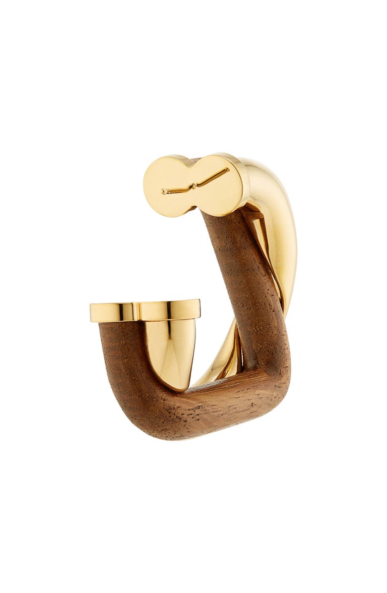 Jacquemus Les Boucles Doppio Hoop Earrings, Alternate, color, Gold / Brown 282