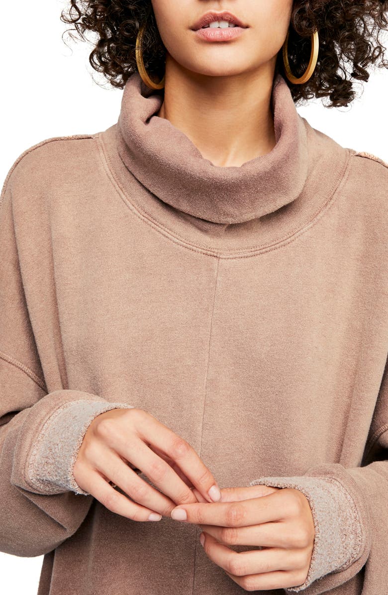 Free People Too Easy Turtleneck, Alternate, color, Canyon Trail