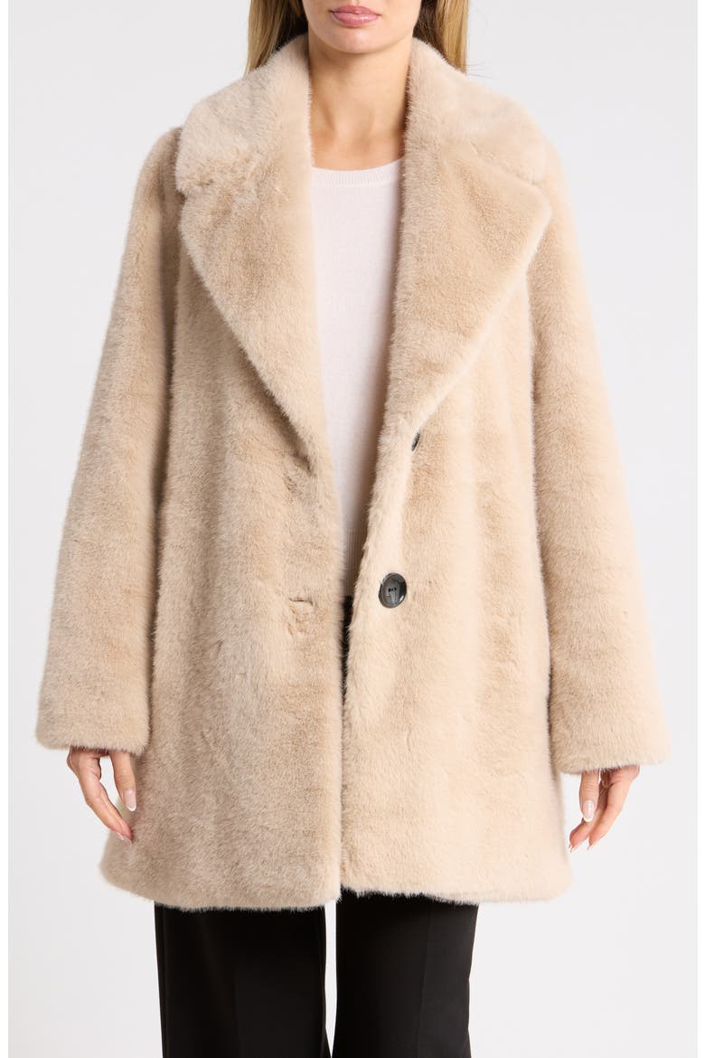 The Sally Luxe Faux Fur Coat, Alternate, color, BEIGE